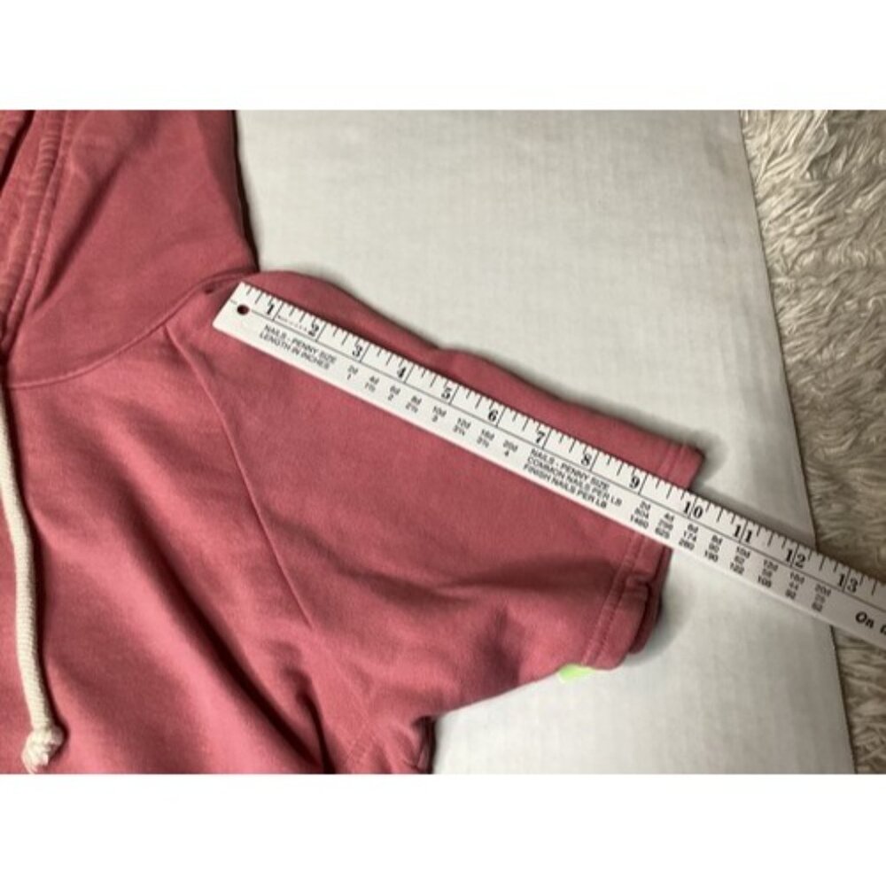 Pact Hoodie Pink Short Sleeve Cropped Large Kangaroo Pocket Organic Cotton READ - Picture 5 of 7
